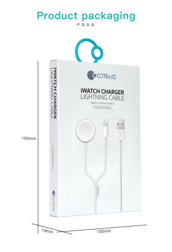 coteetci 2 in 1 iwatch charger and lightning cable