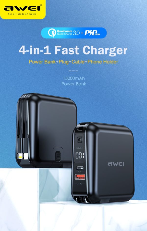 Awei P48K 4 in 1 portable multifunction power bank in Kenya